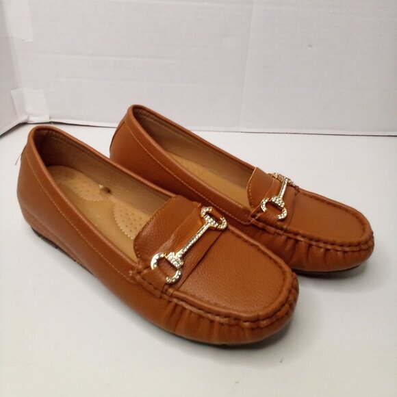 Comfort By Alexis Bendel Loafers Women 8.5 Faux Leather Brown - Picture 1 of 13